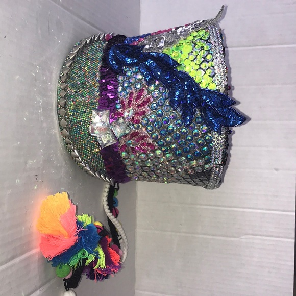Handmade burning man festival hat- marching band
